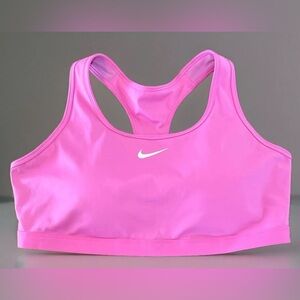 Nike Swoosh Dri-Fit Medium Support Padded Pink Sports Bra Plus Sz 2X EUC